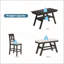 Ensemble de salle à manger à hauteur de comptoir rustique avec rangement, table en bois 6 pièces, banc et 4 chaises pour cuisines modernes et petits espaces-129945705