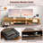 55"x 24" Electric Standing Desk With 2 Drawers Monitor Stand Storage Shelf Brown
