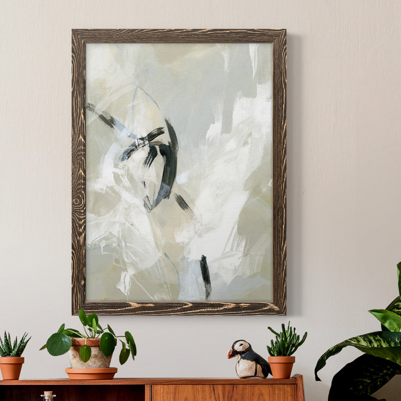 Scribble Veil II - toile avec cadre de qualité supérieure - prête à être accrochée, H 38 po x l 28 po x P 1 po