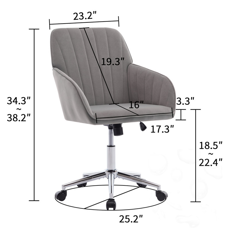 Chaise de bureau pivotante réglable, Grey