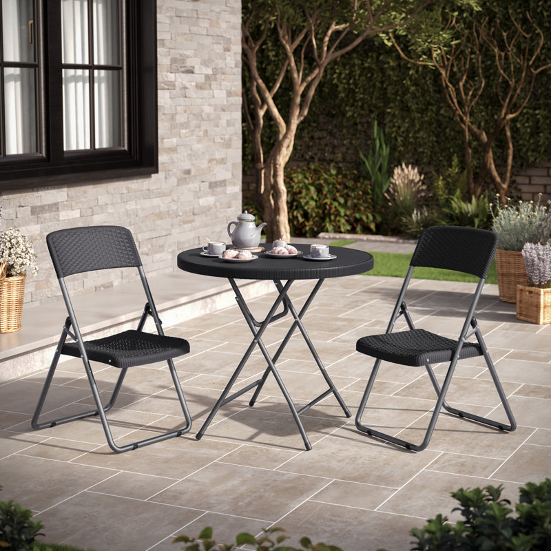 Round 3 - Piece 2 - Person 81cm L Outdoor Table Set Dining Set