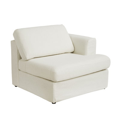  Upholstered Boucle Modular Left-hand Accent Chair