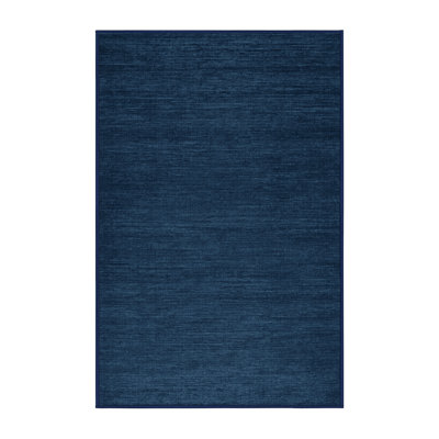 Machine Washable Solid Blue Area Rug