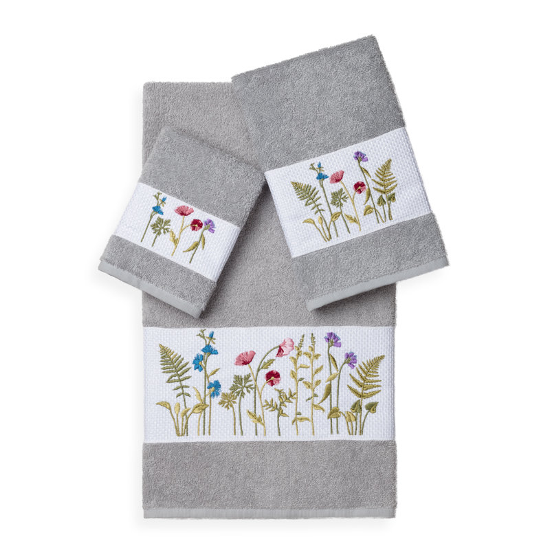 Serenity 3 Piece Towel Set, Light Grey