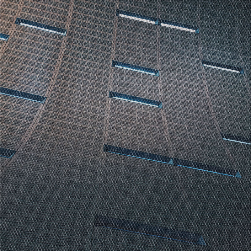 Tapis gris/bleu à tisser électrique, Carré 4 pi
