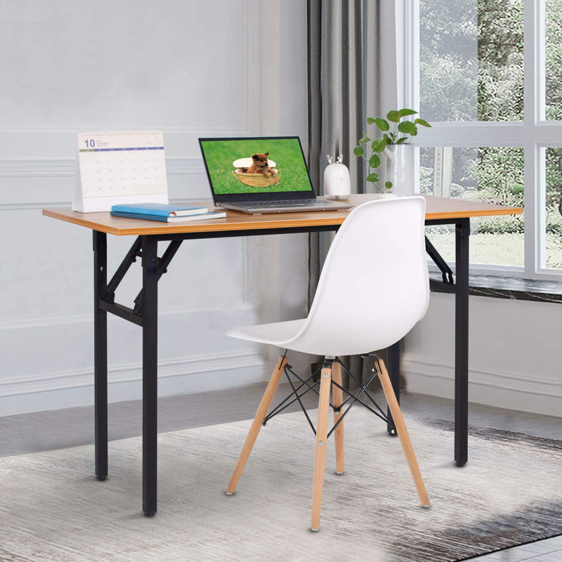 Portable Folding Desk, 75cm H x 120cm W x 60cm D, Black, Brown