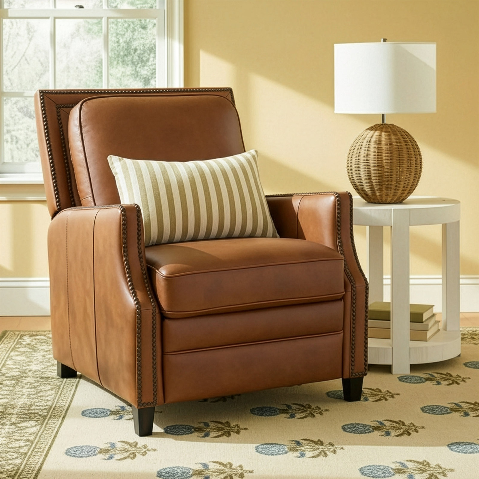 Lavanda Recliner, Coffee Genuine Leather