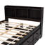 Structure de lit double avec bibliothèque avec tête de lit, dessous de lit avec tiroirs de rangement et base de lit avec étui de rangement-992877311