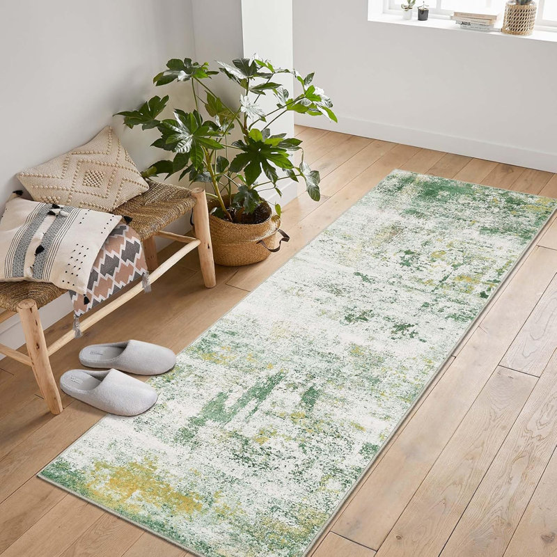 Washable Area Rugs Non-Slip Modern Abstract Soft for Living Room Entryway Bedroom, Print Pattern, Rectangle 1'6" x 1'7"