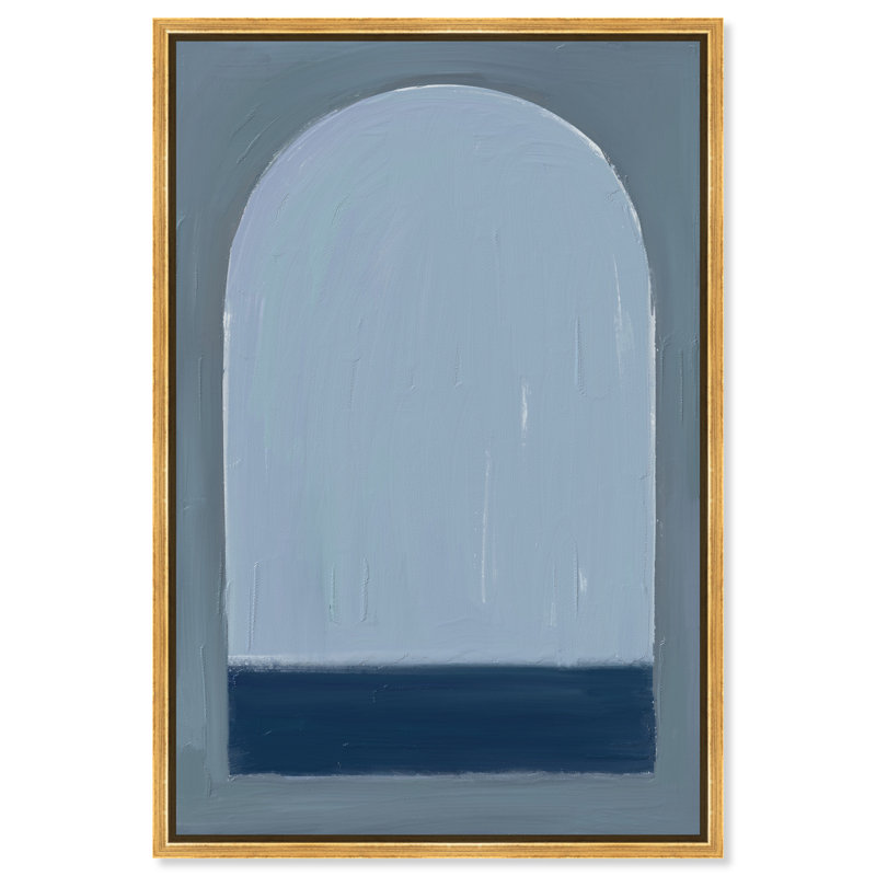 Minimal Ocean Window Print by Oliver Gal, 11"H x 16"W, Gold Floater Frame