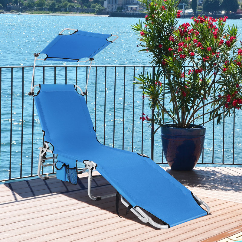 Chaise longue inclinable et pliable Omari, clair