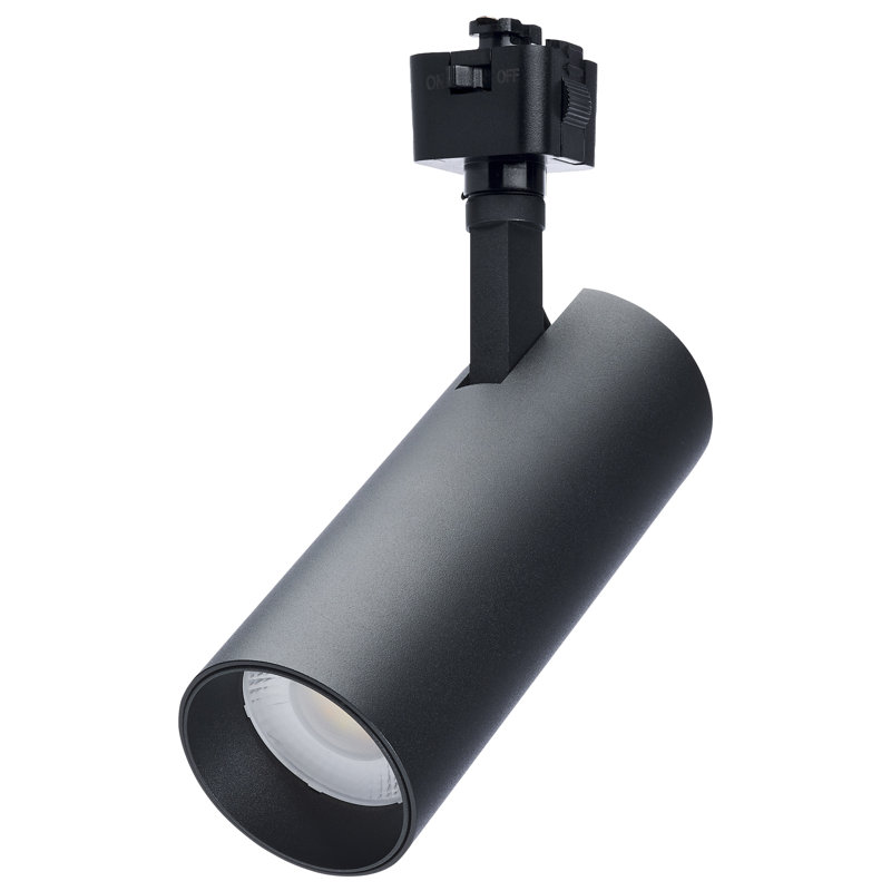Tête de rail à DEL 20 watts avec faisceau de 36 degrés et J-Style à 5 jets au choix , Noir mat