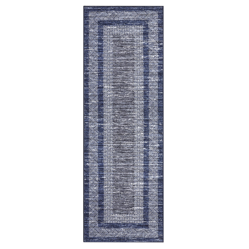 Randolph Machine Washable Rug Non-Shedding Rug for Living Room Bordered Design Modern Rug Soft Fluffy Pile Throw Rug Indoor Carpet Ultra-Thin Floor Cover for Bedroom Hallway Dining Room Kitchen Office Playroom