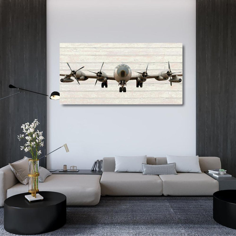 Art sur toile tendue avec toile Williston Forge, titré: B29 Superfortress, H 26 po x l 48 po