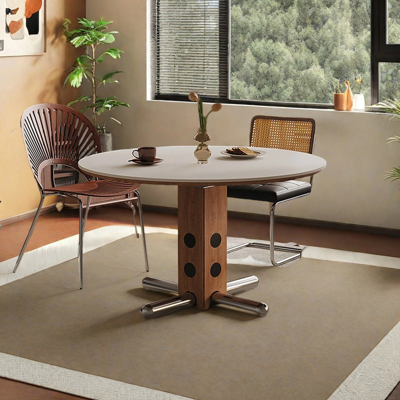 Small household dining table, White