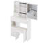 Petit meuble-lavabo de 29,2 po avec tabouret de bureau et tabouret rembourré, très grand miroir coulissant à droite, rangement multi-couches à grande capacité, commode pratique et pratique, convient aux petits espaces-948657724