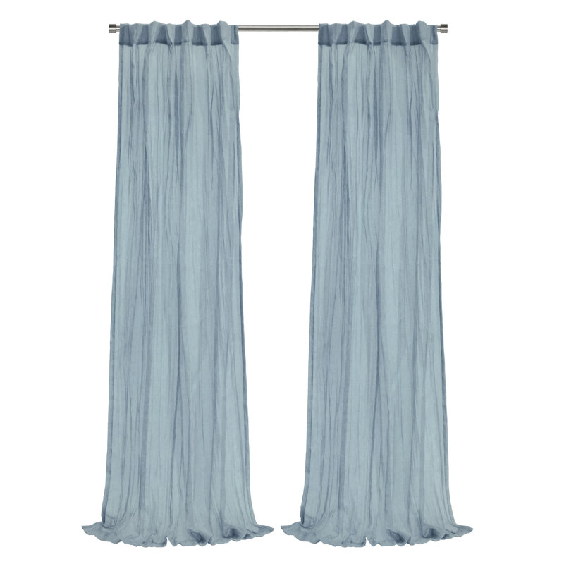 Shepardsville Sheer Curtain Single Panel, 52" W x 108" L, Blue