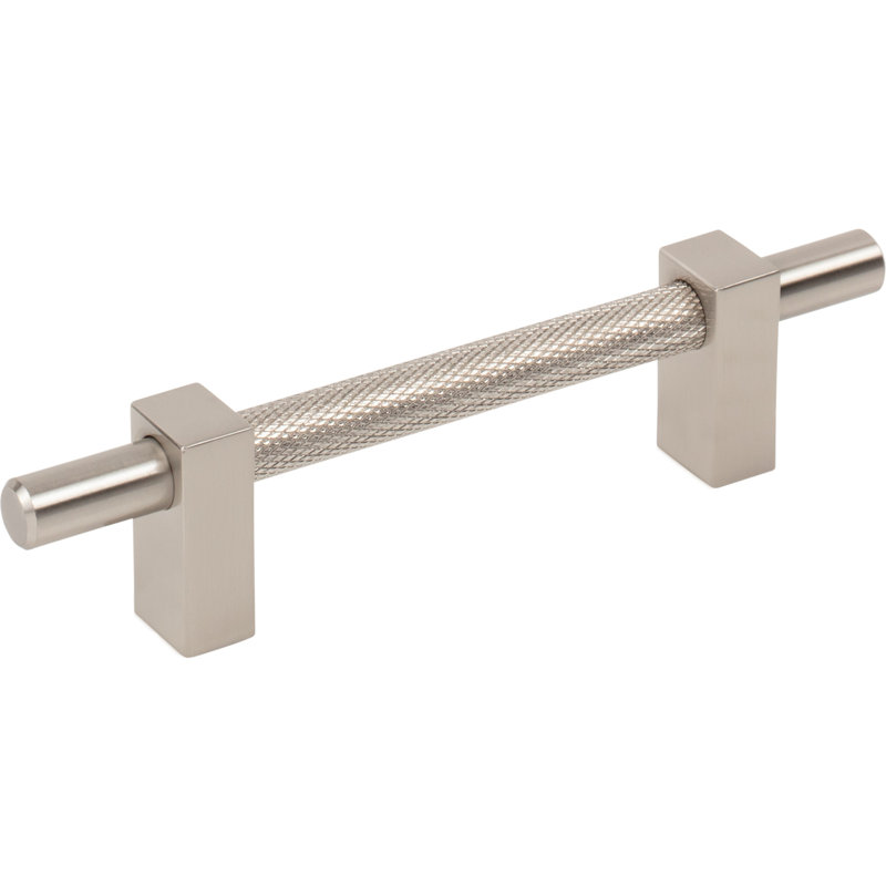 Larkin 3 Knurled Center Bar Pull, 5 1/16", Satin Nickel