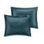 Lit simple / simple TG avec housse de couette en velours froissé bleu sarcelle - Couleur confortable et élégante pour un décor de chambre à coucher glamour