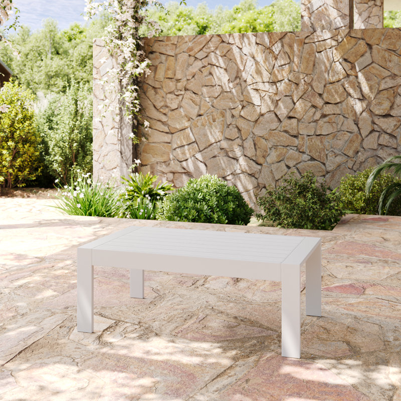 Outdoor Aluminum Coffee Table, White