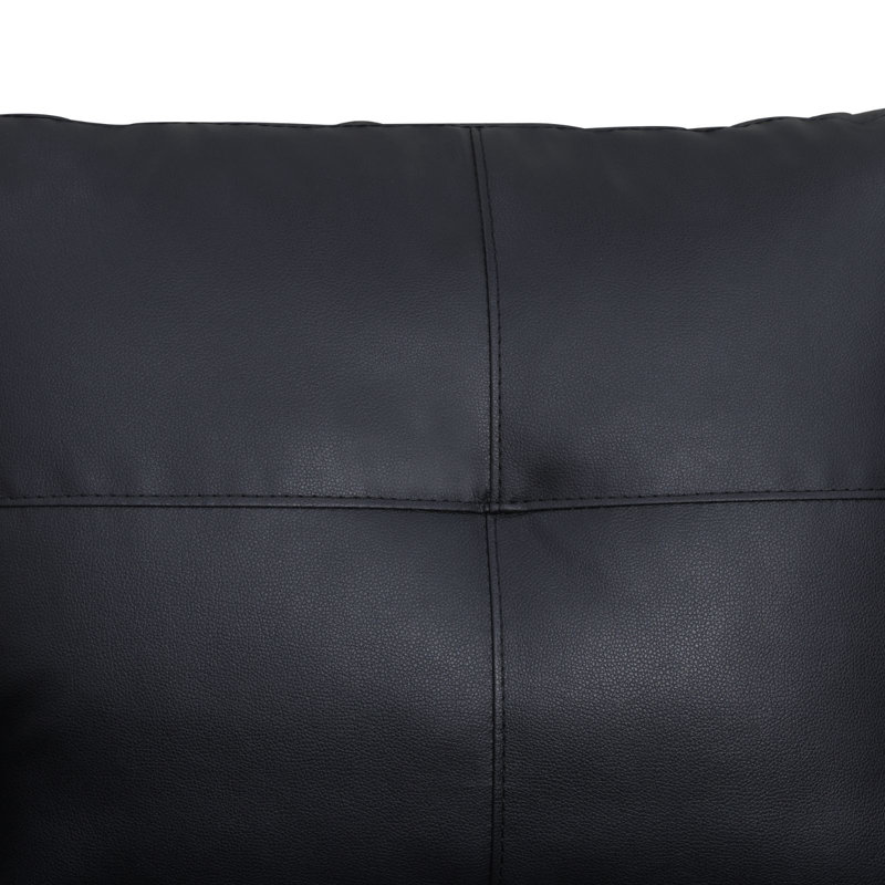 Naranja 2 - Piece 97" Vegan Leather Sectional With Drop down Table and Cupholders, Left Hand Facing, Black Faux Leather