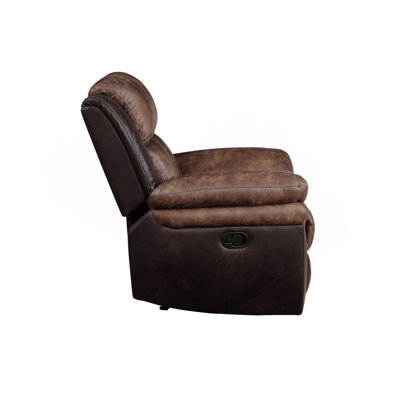 Fauteuil inclinable touffeté poli caramel et espresso