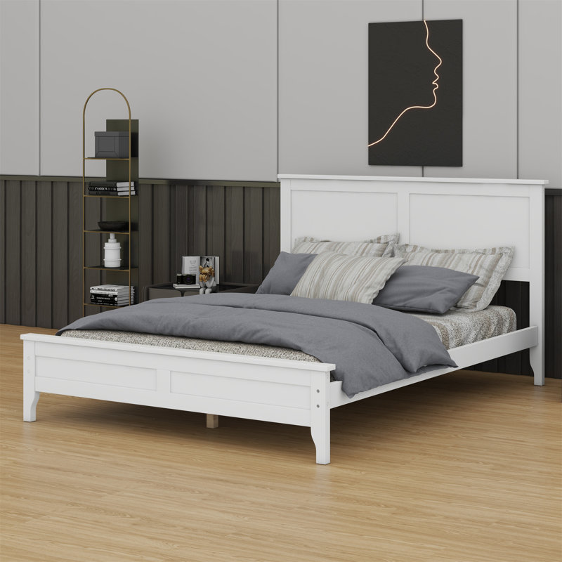 Lit plateforme Modern, Double , Blanc