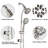 Brushed Nickel Dual Shower Head With Drill- Stainless Steel Slide Bar And Pulse Massage Function Wall Mounted Spa Sliding Rod 7 Heads For Comfort