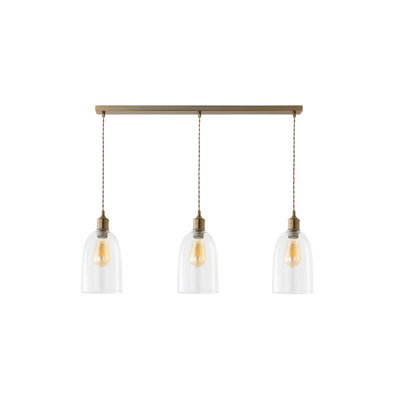 Alicemae 3 - Light Brushed Brass Pendant