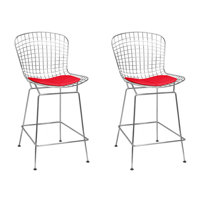 Tabouret de comptoir Jaiveon, Rouge, Tabouret de comptoir (siège d'une hauteur de 25,5