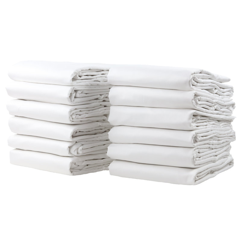 Suite Touch 200 Thread Count Percale Flat Sheet Case Pack, Twin Case Pack