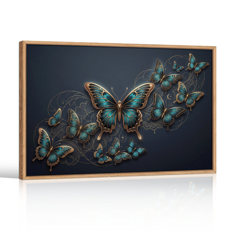 Ensemble de 1 tableau sur toile papillon, H 28 po x l 40 po, Natural