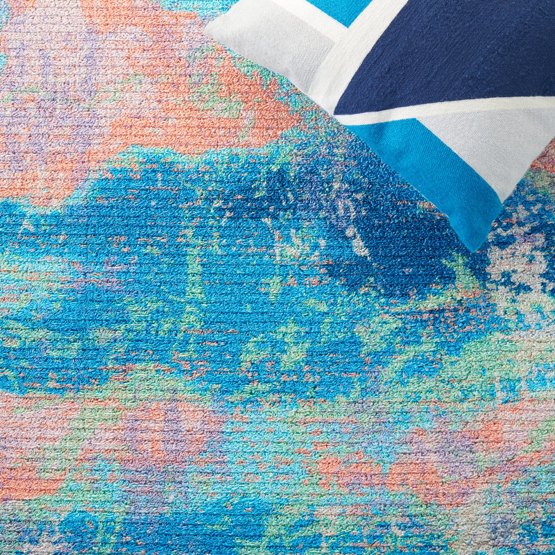 Sequoia Performance Machine Washable Abstract Rug, Square 6'7"