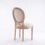Ensemble de 2 chaises de salle à manger style français à structure ovale et dossier en bois massif, crème