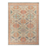 Distressed Homage Hand Knotted Wool Geometric Area Rug