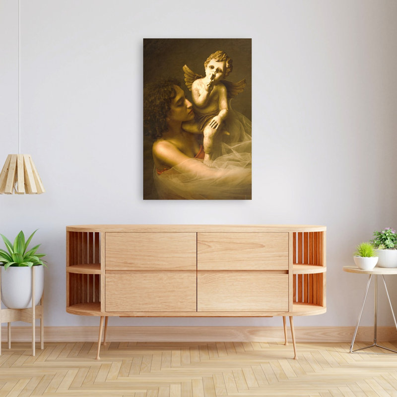 «Ethereal Woman Silent Cupid Classic Dreamy Ethereal Architecture», reproduction d'art, H 48 po x l 32 po