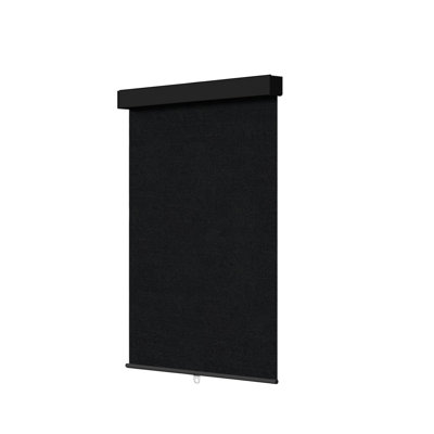  100% Blackout Roller Shades, Free-Stop Cordless Roller Blinds for Windows, Linen Fabric, Thermal Insulated Linen Fabric Window Shades UV Protection for Home, Door, Black23.5"W x 72"H