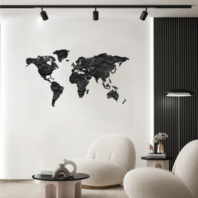 Mappa del Mondo - Gold - Rectangle Print on MDF