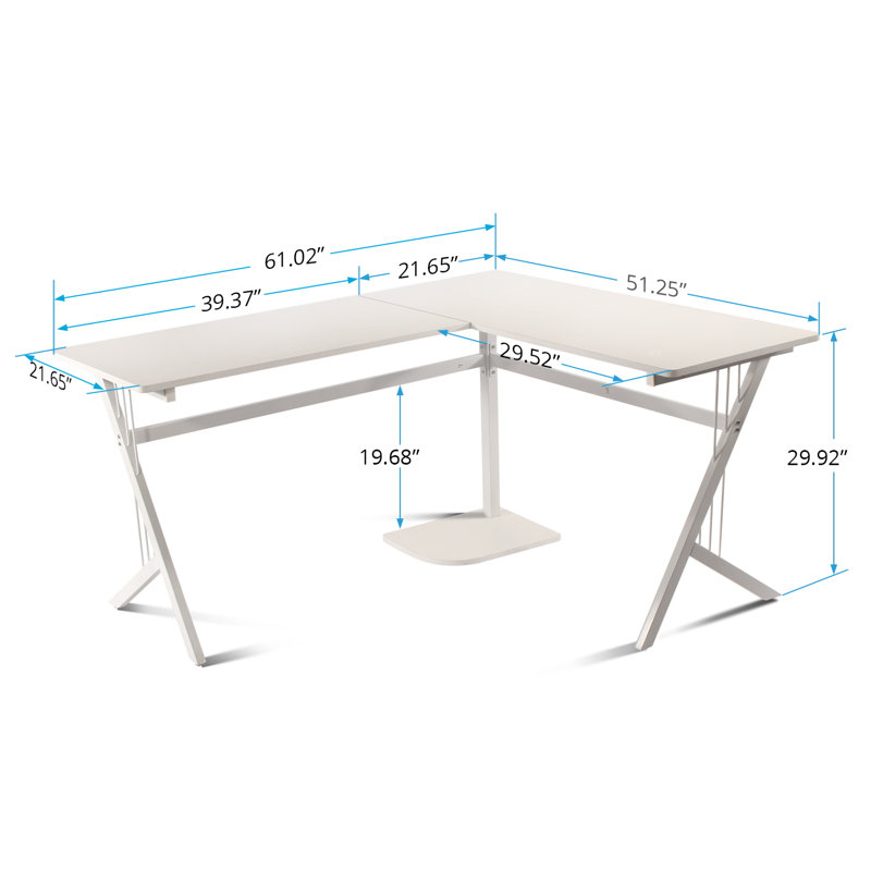 Bureau en forme de l Wadell