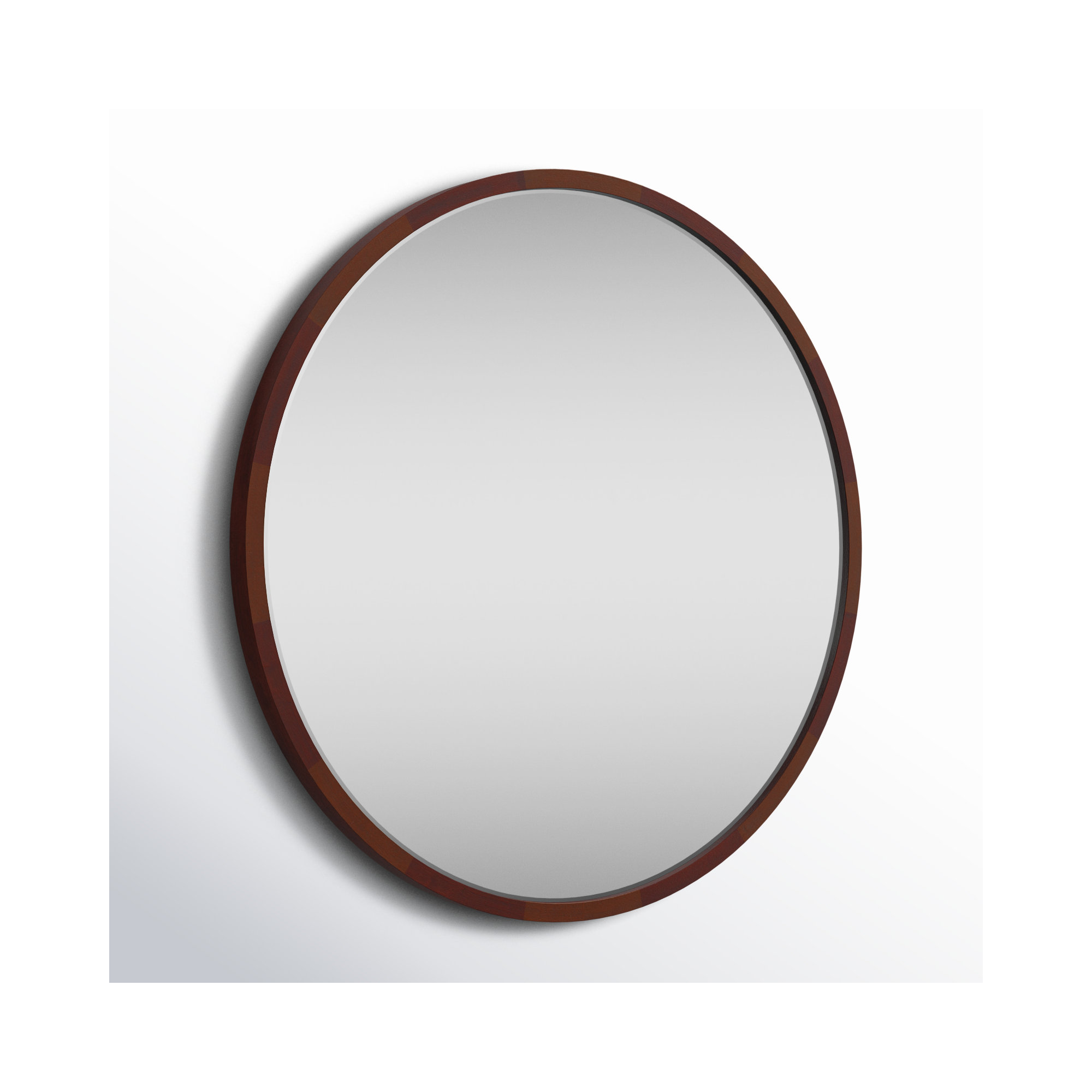 Glover Solid Wood Mirror, Walnut Brown, 30" x 30"