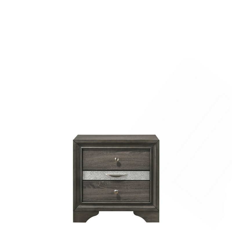 Naima Gray Finish Nightstand, Gray
