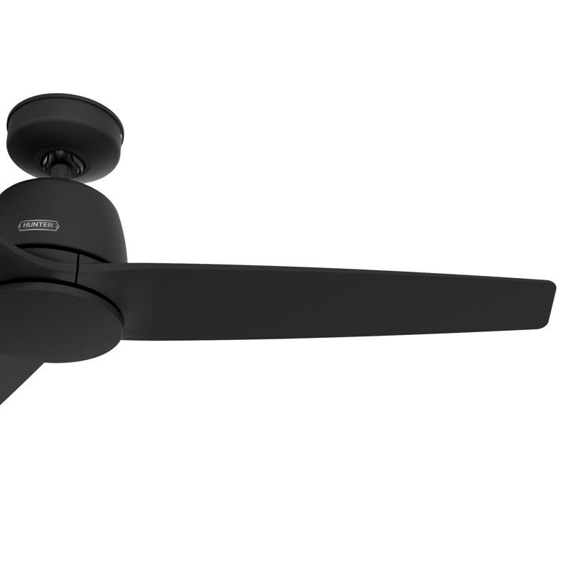 52" Jasmine Roth 3 - Blade Standard Ceiling Fan with Remote, Matte Black