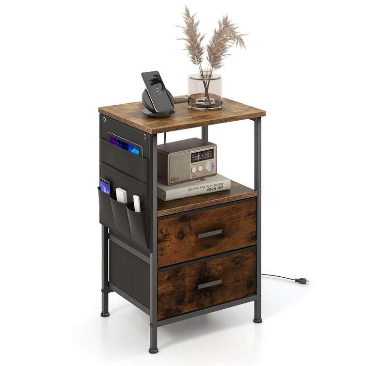 Cheswold 2 - Drawer Iron Nightstand in Brown