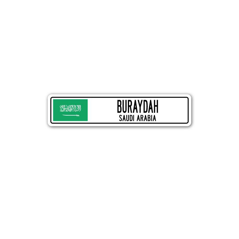 Panneau de signalisation en aluminium Awad Buraydah, H 6 po x l 24 po x P 1 po