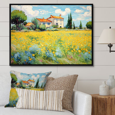 Vangogh The Yellow House In Arles I Framed On Canvas by Vincent Van Gogh Painting