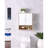 White And Natural Wood Double - Door Bathroom Wall Cabinet With Wavy Doors, Adjustable Shelf, Bottom Quick Installation For Minimalist Decor Design, Effortless Setup Organization