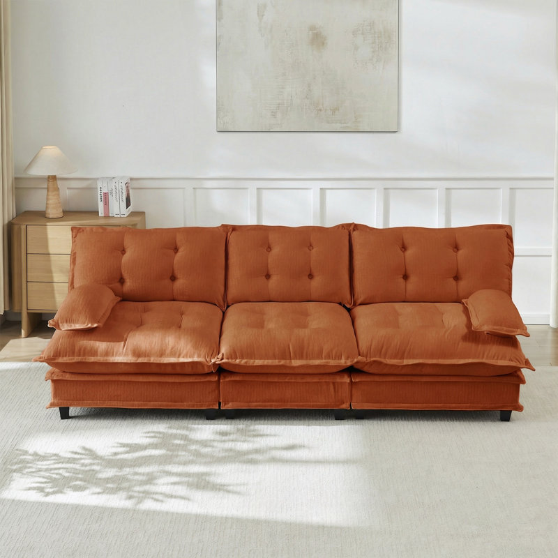Canapé modulaire 107 po 3 places Cloud, Orange