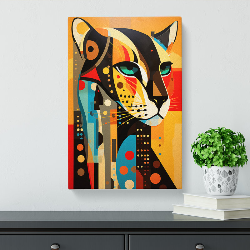Cheetah Constructivism No.2 - Wrapped Canvas, 60cm H x 40cm W x 3cm D