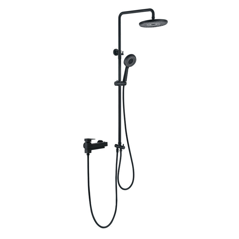9" Exposed Shower System 3 Functions Bathroom Shower Faucet Swivel Rainfall Shower Head and 3 Modes Handheld with 90 Degree Swivel Tub Filler Complete Set