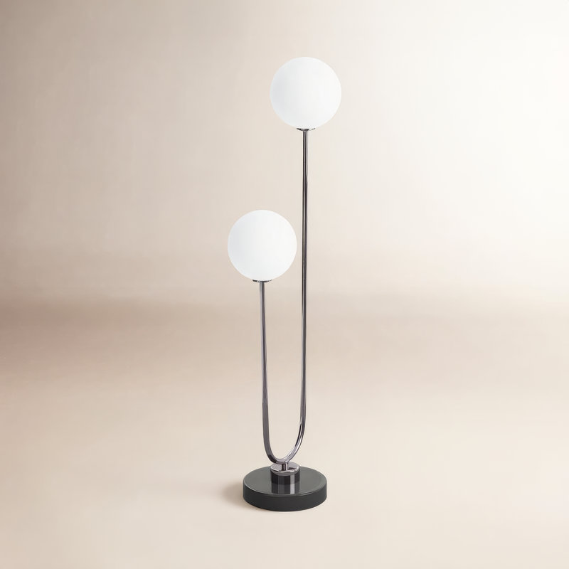 Amrita Contemporary Table Lamp, Black/Beige